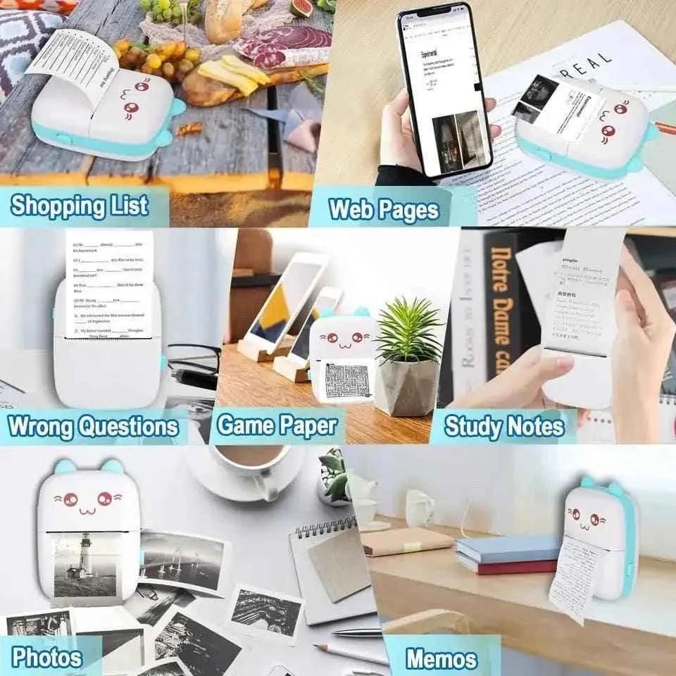 Pocket Printer Mini Bluetooth Photo Printer Pocket Wireless Printer