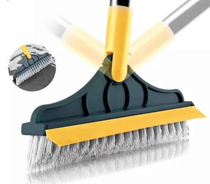 2 In 1 Floor Scrub Brush Cleaning Brush Long Handle Removable Universal Magic Broom Brush Squeegee Tile Kitchen Cleaning Tools.