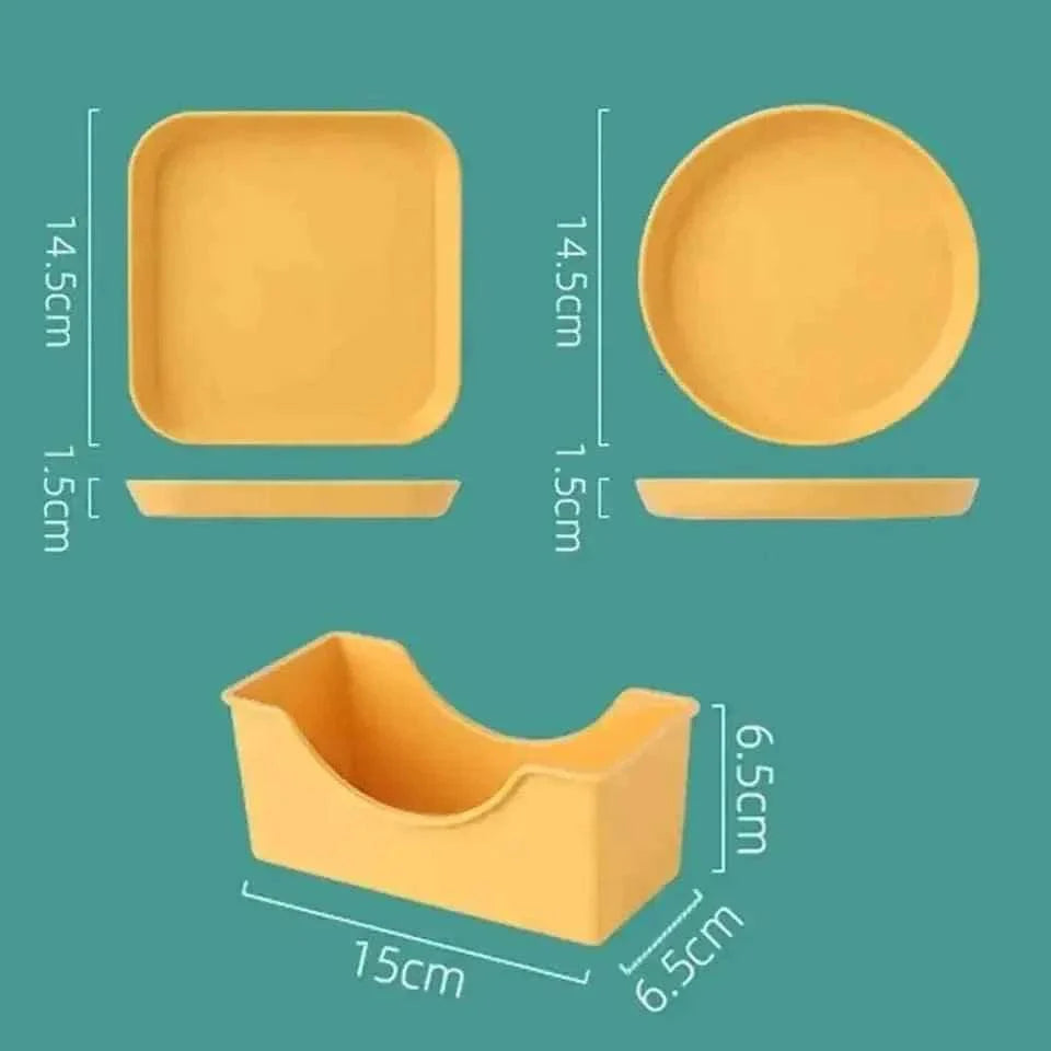 10Pcs Multi-function Spit Bone Dish Household Food Grade Plastic Spit Bone Dish Round Square Set Dining Table Garbage Plate.