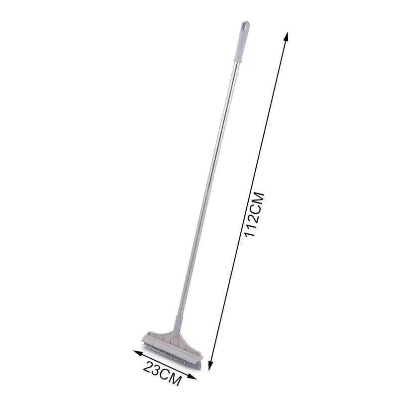 2 In 1 Floor Scrub Brush Cleaning Brush Long Handle Removable Universal Magic Broom Brush Squeegee Tile Kitchen Cleaning Tools.