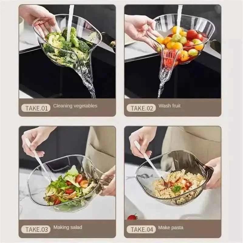 Multipurpose Drainage Vegetable/Fruits Acrylic Kitchen Basket